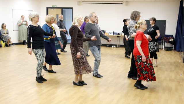 'Up a double and Back' to start "Adson's Saraband" from Playford's 1561 "The dancing Master".